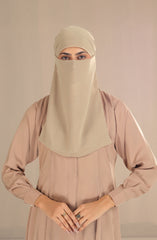 Black Camels Half Niqab With Ties Collection HNWT-07