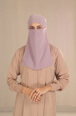 Black Camels Half Niqab With Ties Collection HNWT-11