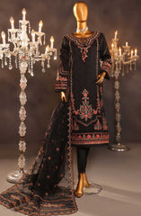 HZ RTW Falsafaa Formals Embroidered Organza Vol 05 D-205 BLACK