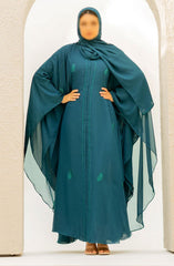 Black Camels The Abaya Edit 2024 Hessa Farasha Abaya - Emerald