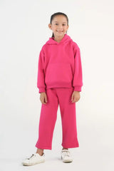 Sprinkles Kids Winter Collection Hoodie With Slit Open Flared Pants – Hot Pink