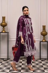 Roop Rang Stitched Collection By AL Harir Apparel D-12 Hoorain Purple