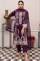 Roop Rang Stitched Collection By AL Harir Apparel D-12 Hoorain Purple