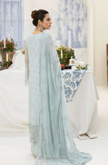 Lamisah Luxury Chiffon Unstitched Collection By Lavish Premium D-08 Ice-Blue