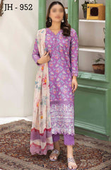 Johra Maneli Embroidered Printed Chikankari Lawn Collection 2024 D-952