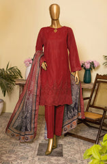 HZ Khaddar Embroidered Chikankari with Pashmina Shawl Collection D-02