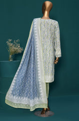 HZ Khaddar RTW Printed Embroidered Chikankari Collection D-917 OFF WHITE MULTI