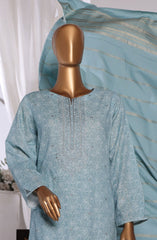 HZ Khaddar Embroidered Shirt with Dyed Karandi Shawl Collection D-69