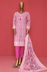 HZ RTW Wintry Prints 3 Pcs Khaddar Series Vol 01 D-102 CANDY PINK