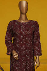 HZ Basics Printed Khaddar Co Ords RTW Vol 02 D-908 CHOCOLATE BROWN