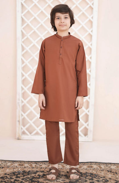 Ramazan Edit Kurta Trouser Collection By Hassan Jee KT 21 Caramel Brown Kurta Trouser