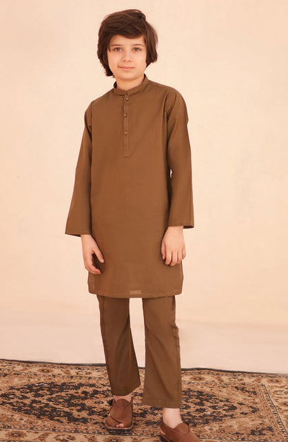 Ramazan Edit Kurta Trouser Collection By Hassan Jee KT 29 Russet Brown Kurta Trouser