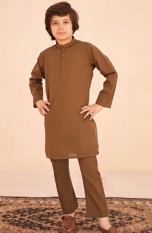 Ramazan Edit Kurta Trouser Collection By Hassan Jee KT 29 Russet Brown Kurta Trouser