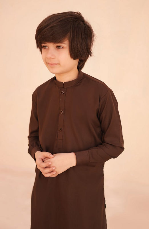 Ramazan Edit Kurta Trouser Collection By Hassan Jee KT 30 Chestnut Brown Kurta Trouser