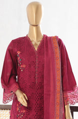 Bin Saeed Luxury Plain Cotton Embroidered 3 PC Collection Vol 3 D-045