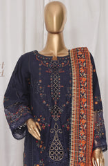 Bin Saeed Luxury Plain Cotton Embroidered 3 PC Collection Vol 3 D-046 B