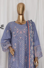 Bin Saeed Luxury Plain Cotton Embroidered 3 PC Collection Vol 3 D-143 C