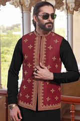 TGM Fancy 3 Pc Waist coat and Suit Collection Luscious Red