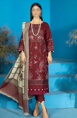 Marjjan Dyed Karandi Wool Embroidered Collection D-68 (MEHROON)