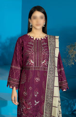 Marjjan Dyed Karandi Wool Embroidered Collection D-68 (PLUM)