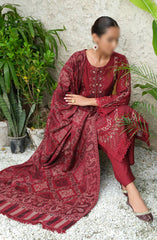 Sequins Embroidered Dyed Self Wool Collection by Marjjan D-71 (MAROON)