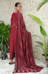 Sequins Embroidered Dyed Self Wool Collection by Marjjan D-71 (MAROON)