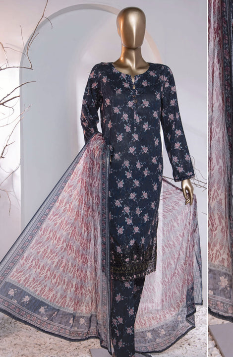 HZ Menakari Digital Printed Embroidered Collection 2024 D-86