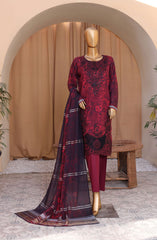 HZ Mahee Embroidered Shirt with Fancy Jacquard Dupatta Collection D-906