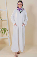 Mumtaz Casual Abaya Collection MCA 24 D-49 S WHITE (81B) TRENDSETTER