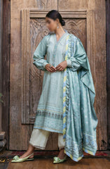 Mushq Nirvana Unstitched Silk Edit 2024 D-10 Cerulean