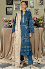 Sequins Embroidered Silk Viscose Collection with Sequins Embroidered Self Viscose Shawl by Marjjan D-263 (BLUE)