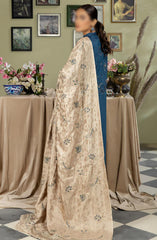 Sequins Embroidered Silk Viscose Collection with Sequins Embroidered Self Viscose Shawl by Marjjan D-263 (BLUE)