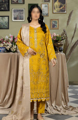 Sequins Embroidered Silk Viscose Collection with Sequins Embroidered Self Viscose Shawl by Marjjan D-263 (MUSTARD)