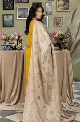 Sequins Embroidered Silk Viscose Collection with Sequins Embroidered Self Viscose Shawl by Marjjan D-263 (MUSTARD)