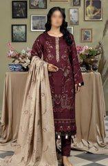 Sequins Embroidered Silk Viscose Collection with Sequins Embroidered Self Viscose Shawl by Marjjan D-263 (PLUM)