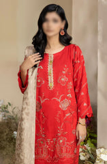 Sequins Embroidered Silk Viscose Collection with Sequins Embroidered Self Viscose Shawl by Marjjan D-263 (RED)