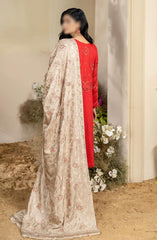 Sequins Embroidered Silk Viscose Collection with Sequins Embroidered Self Viscose Shawl by Marjjan D-263 (RED)