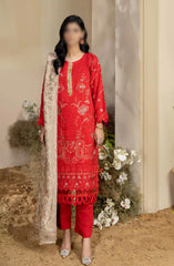 Sequins Embroidered Silk Viscose Collection with Sequins Embroidered Self Viscose Shawl by Marjjan D-263 (RED)