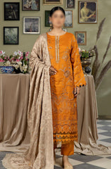 Sequins Embroidered Silk Viscose Collection with Sequins Embroidered Self Viscose Shawl by Marjjan D-263 (RUST)