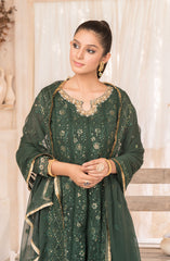 Roop Rang Stitched Collection By AL Harir Apparel D-17 Mahi Bottle Green