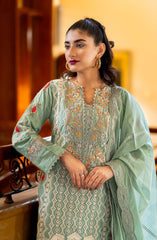 Roop Rang Stitched Collection By AL Harir Apparel D-20 Manzar Mint Green