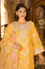 Roop Rang Stitched Collection By AL Harir Apparel D-21 Manzar Yellow