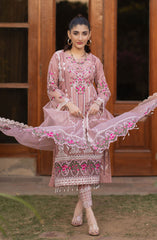 Al-Harir Mommy n Me Pret Collection (mom) D-04 Manzar (Tea Pink)