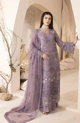 Lamisah Luxury Chiffon Unstitched Collection By Lavish Premium D-12 Mauve