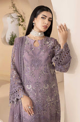 Lamisah Luxury Chiffon Unstitched Collection By Lavish Premium D-12 Mauve