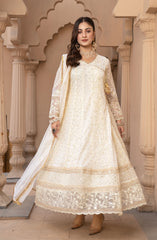 Raqs E Mughal Stitched Collection By AL Harir Apparel D-03 Mehak Off White