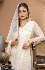 Raqs E Mughal Stitched Collection By AL Harir Apparel D-03 Mehak Off White