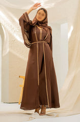 Black Camels The Abaya Edit 2024 Mizan 4 Piece Abaya Set - Chocolate