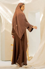 Black Camels The Abaya Edit 2024 Mizan 4 Piece Abaya Set - Chocolate