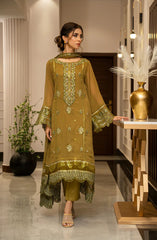 Zouj Ensembles Unstitched Chiffon Edit 25 D-05 Olive Allure